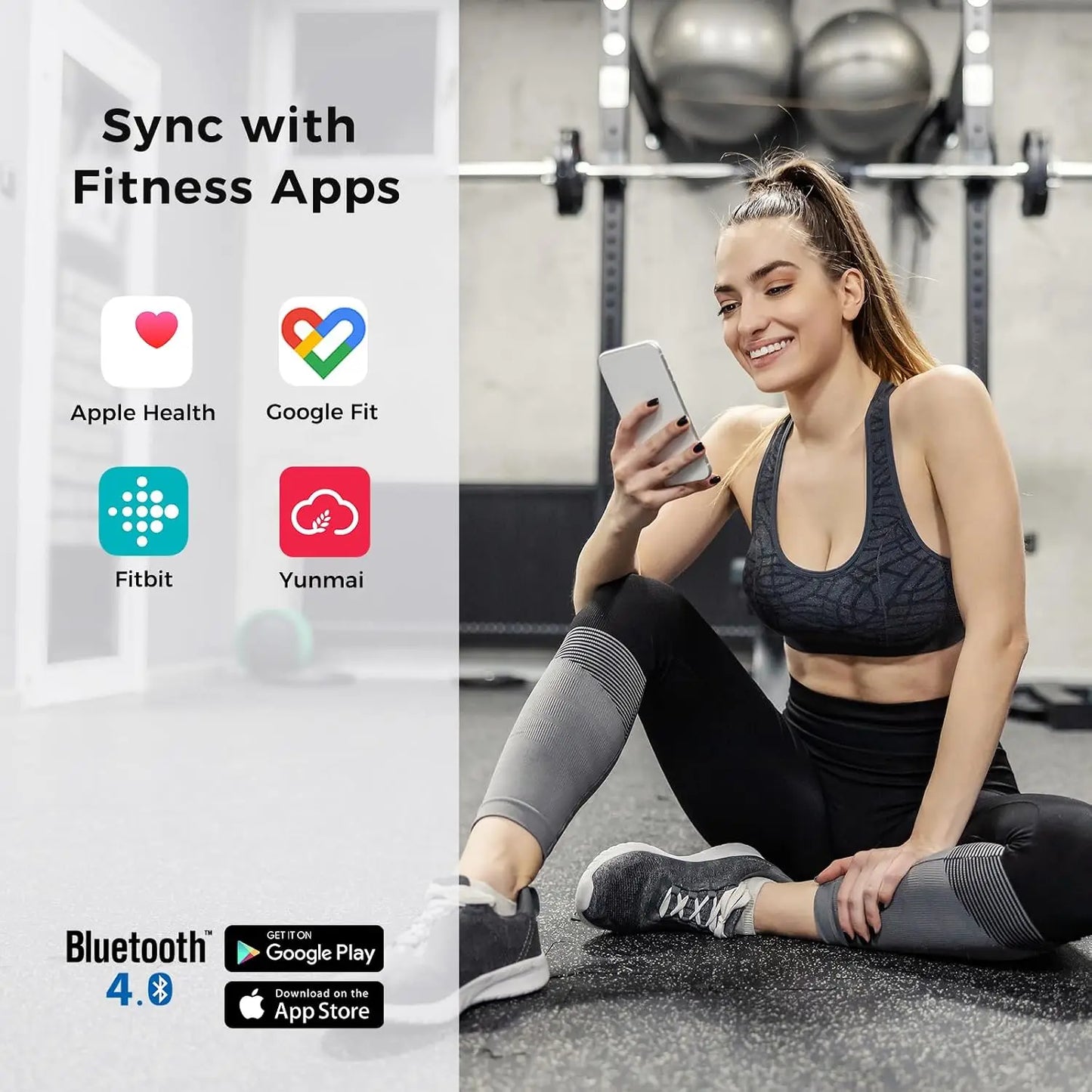 Smart Scale 13 Body Composition - BMI, Body Fat, Muscle Mass, Weight, Digital Bathroom Scale Bluetooth, Apple Health Compatible, Rechargeable 400lb