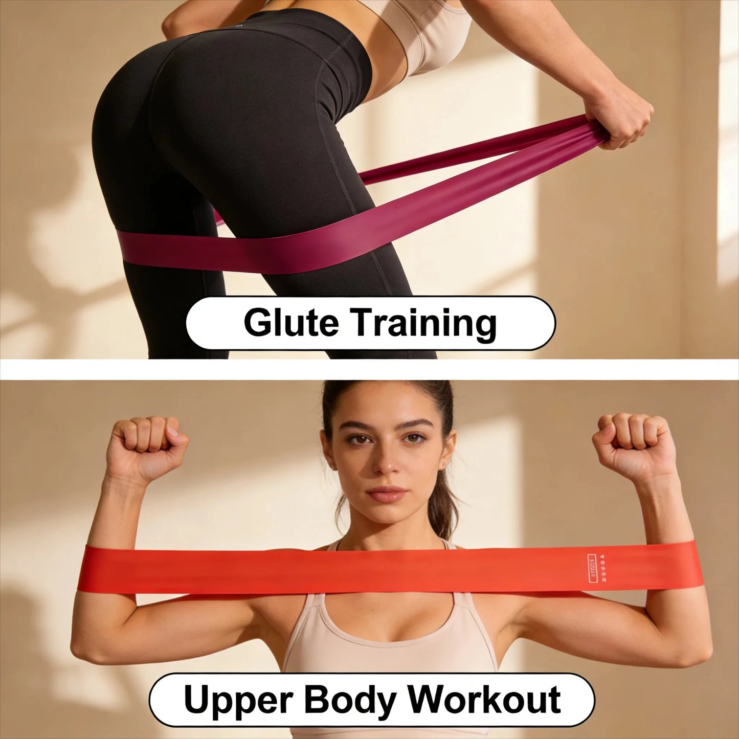 TPE Resistance Bands Set – 5 Levels Non-Slip Booty Exercise Bands for Hip, Legs & Glutes – Home Workout Yoga Fitness Strength Training Equipment