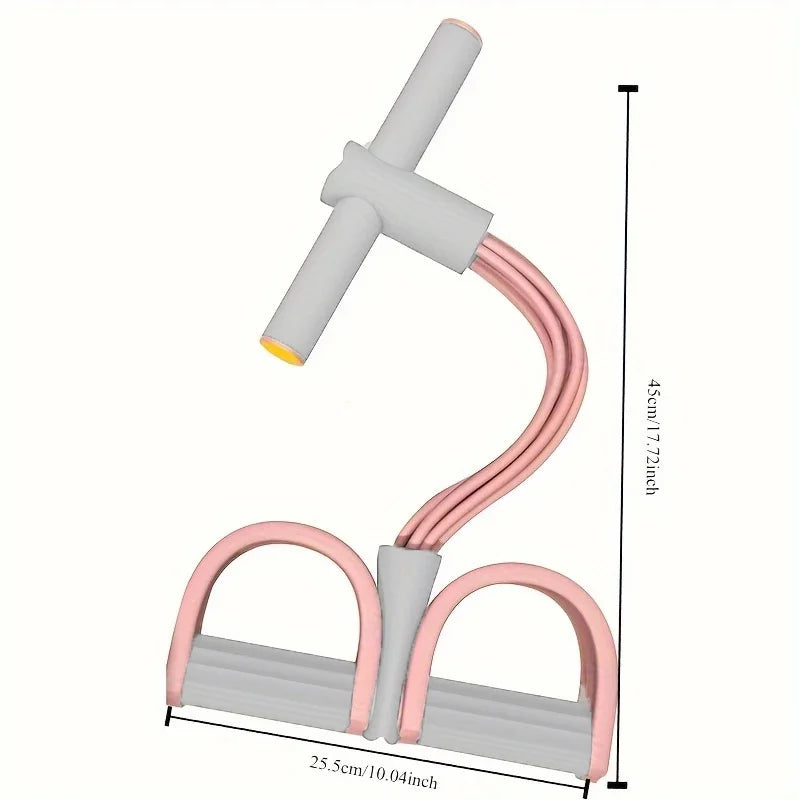 6-Tube Foot Pedal Resistance Band, Multifunctional Leg & Abdomen Exerciser, Elastic Sit-Up Pull Rope with Foam Handles, Tummy Trainer for Home Gym, Yoga, Pilates, Slimming, Strengthen Core & Leg Muscles, Portable, Durable, fo