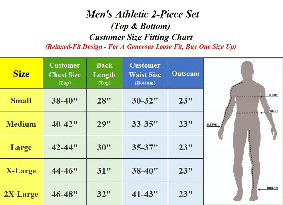 Men’s 2 Piece Athletic Tee & Short Active Set (S-2XL)