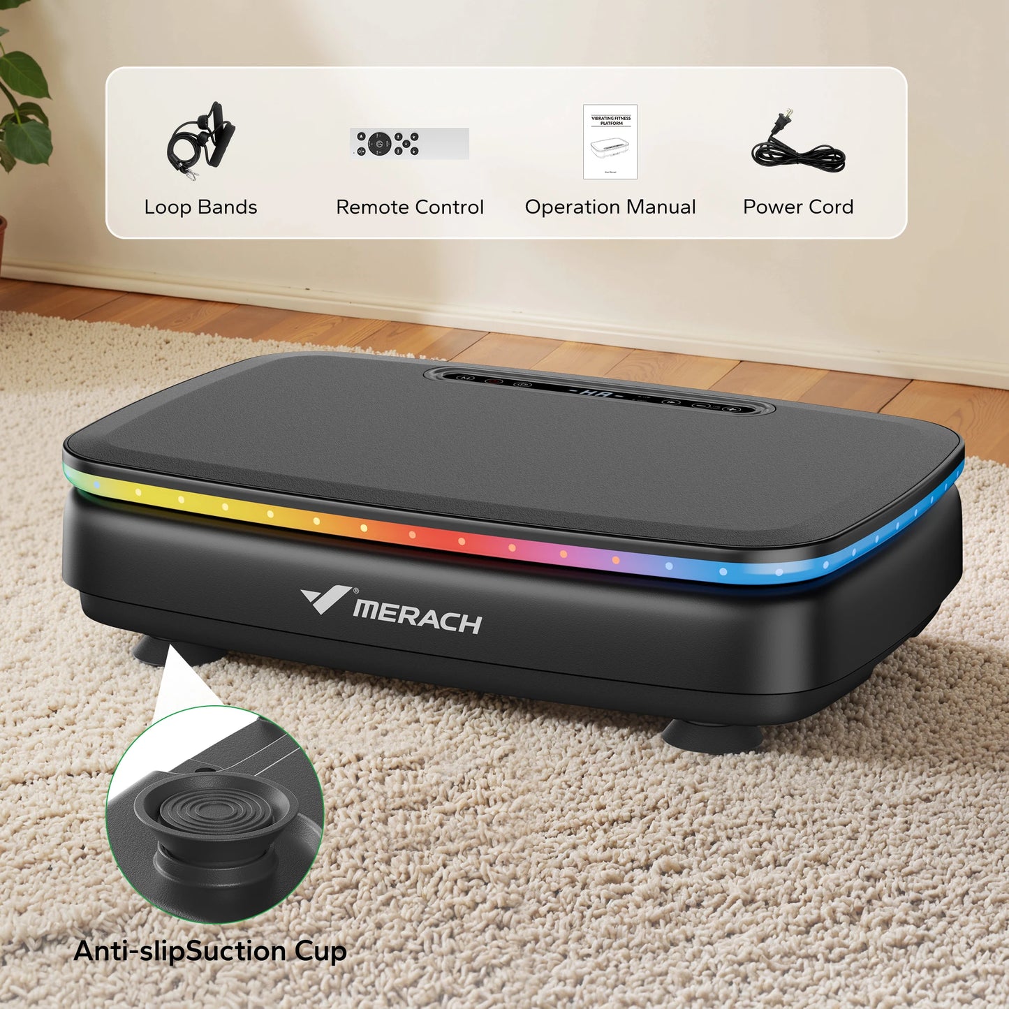 Vibration Plate Exercise Machine with Light Whole Body Workout Power Vibrate Platform Vibration Plate Lymphatic Drainage