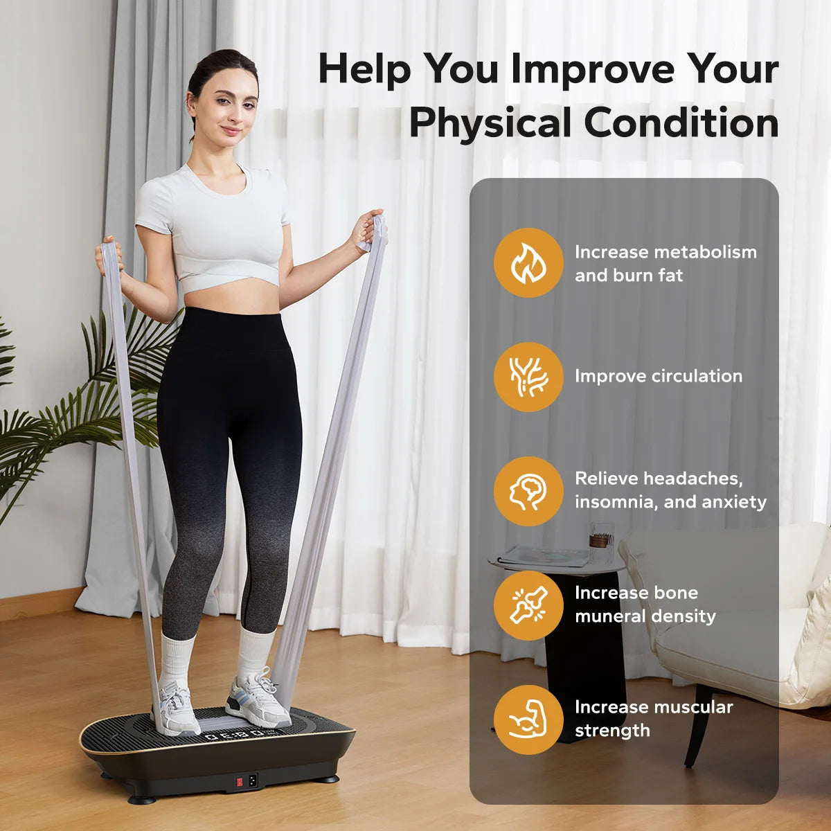 Vibration Plate Exercise Machine Whole Body Workout Power Vibrate Fitness Platform Vibration Weight Loss & Shaping