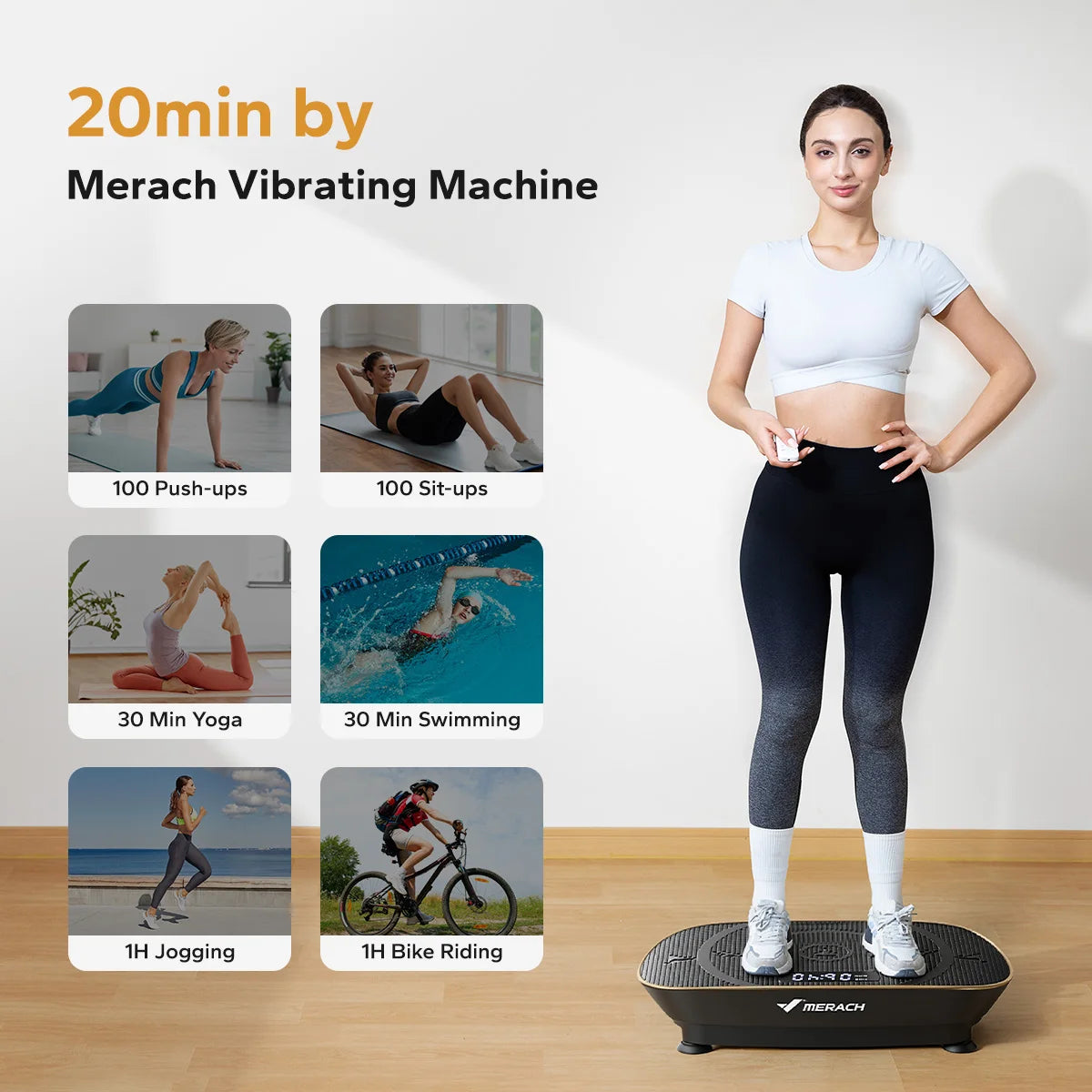 Vibration Plate Exercise Machine Whole Body Workout Power Vibrate Fitness Platform Vibration Weight Loss & Shaping