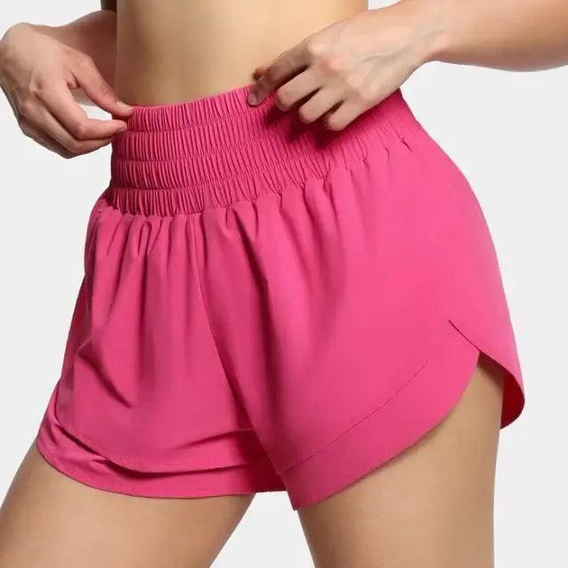 THE GYM PEOPLE Women's High Waisted Worktout Shorts Quick Dry Running Athletic Shorts with Mesh Liner Zipper Pocket