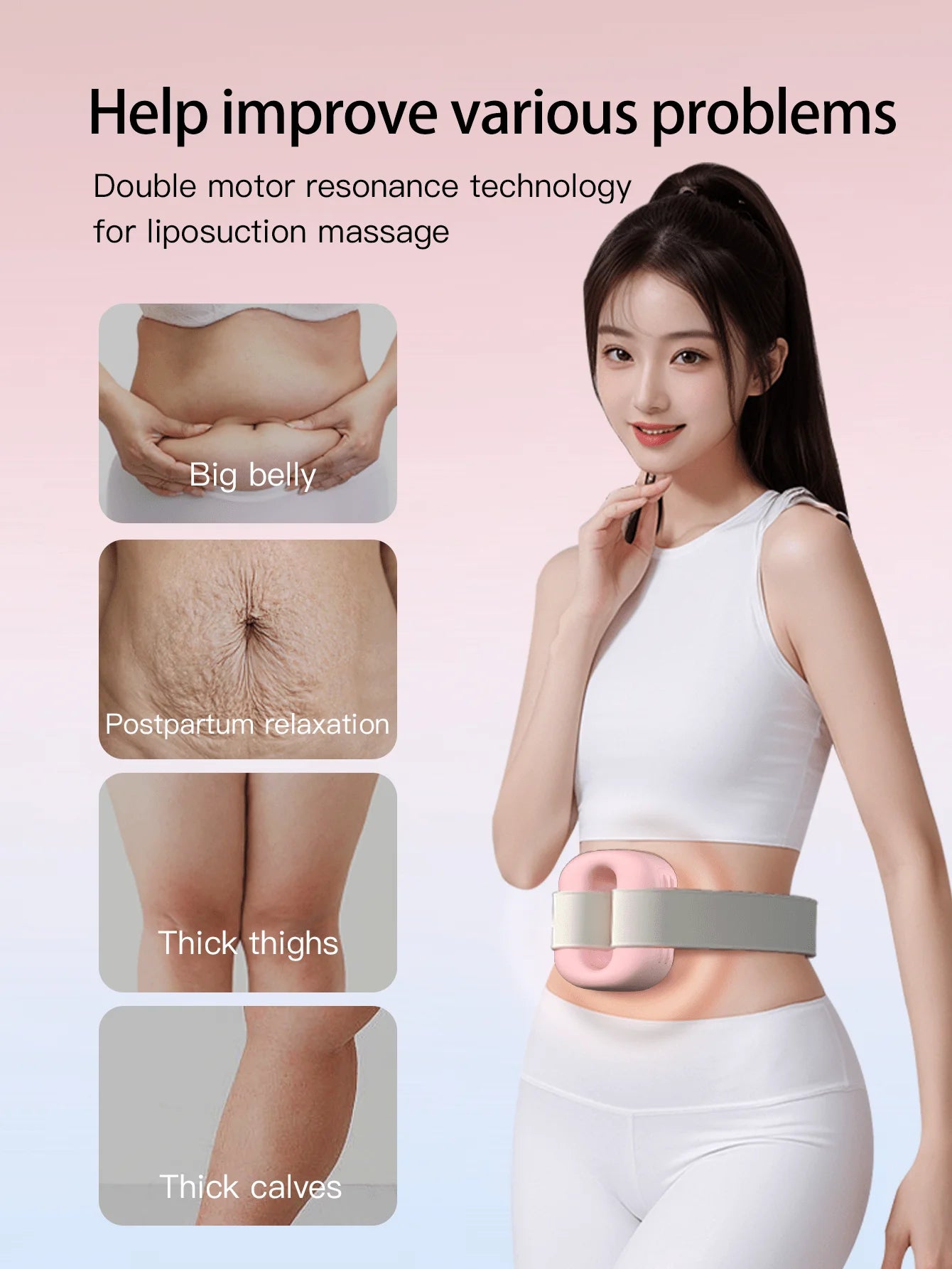 New Hot Compress Electric Fascia Ring Muscle Relaxation With Belt Waist Massager USB Charging Fascia Massager Fat Rejection