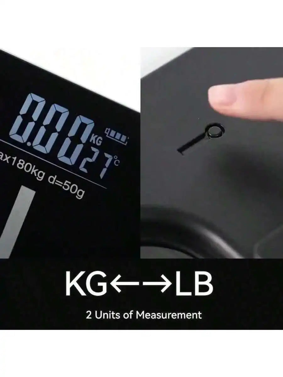 Smart Multi-Function Body Fat & Weight Bathroom Scale with Tempered Glass Wide Platform, 390lbs. For Home, Fitness, Outdoor.