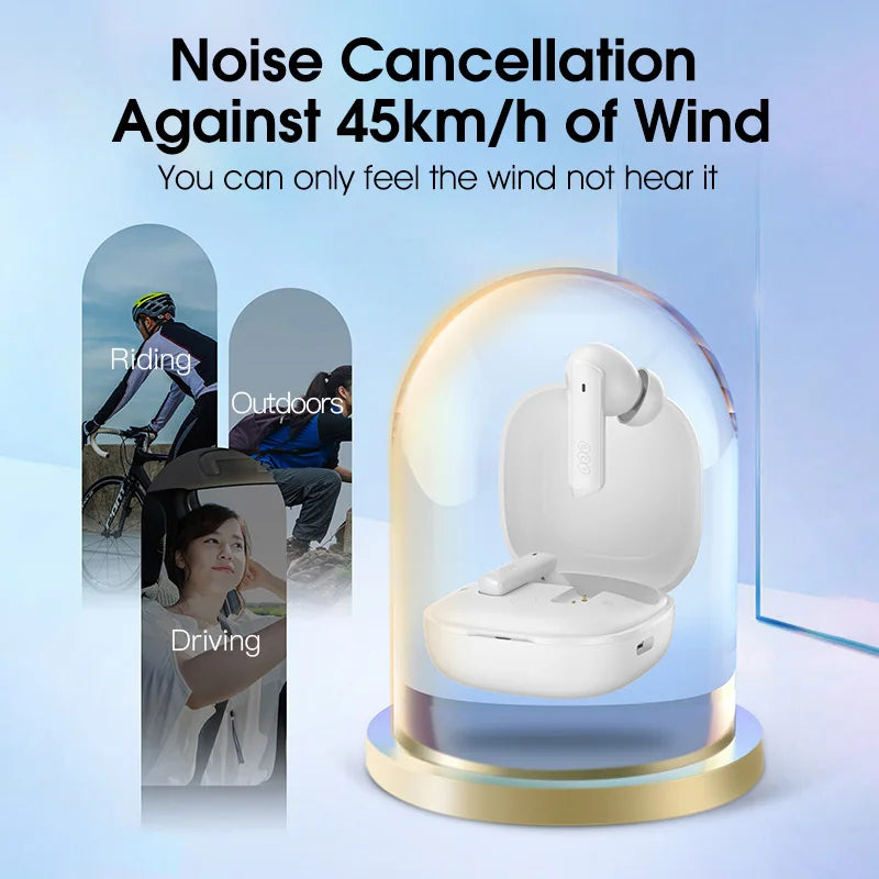 Wireless Earphone 40dB Noise Cancelling Bluetooth 5.2 Headphone 6 Mic ENC HD Call TWS Earbuds