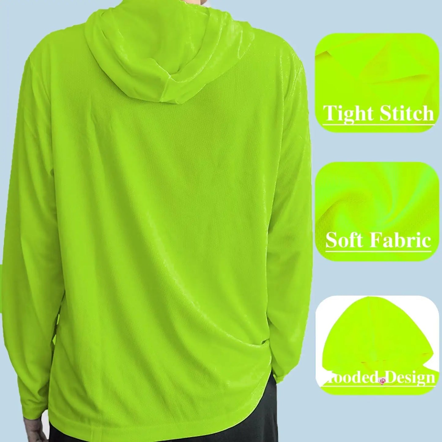 3 Pack Men UPF 50+ Sun Protection Hoodie Long Sleeve T Shirts Pack Quick Dry Shirt for Athletic Running Activewear Workout