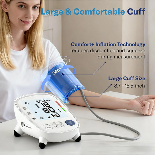 Home Use Automatic Digital Blood Pressure Monitor FC-BP100 -57.8*71.4mm Trip-Color LCD, 2x120 Memory / Comparable to Omron