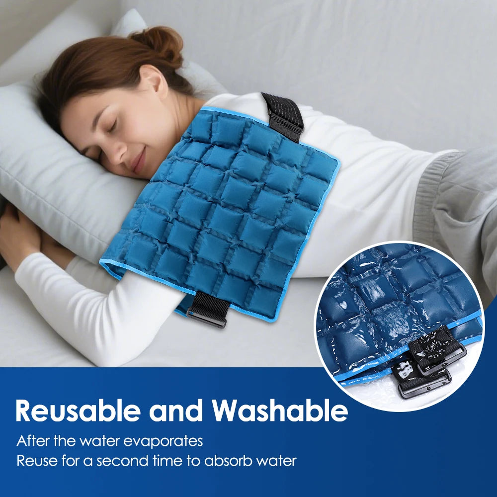 Self Absorbing Water Polymer Multi-Grid Cold Hot Compress Pack for Back Shoulder Neck Knee Reusable Cooling Heating Pad Microwave Freezer Safe Portable Outdoor Sports Care