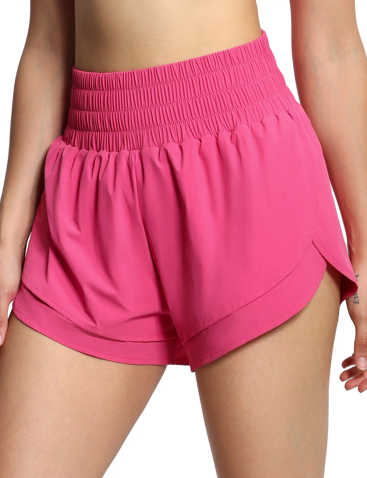 THE GYM PEOPLE Women's High Waisted Worktout Shorts Quick Dry Running Athletic Shorts with Mesh Liner Zipper Pocket