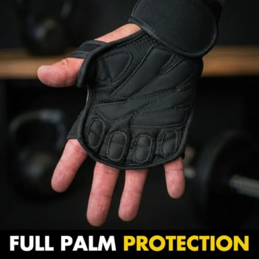 New Ventilated Weight Lifting Workout Gloves with Built-in Wrist Wraps for Men and Women - Great for Gym Fitness, Cross Trainin