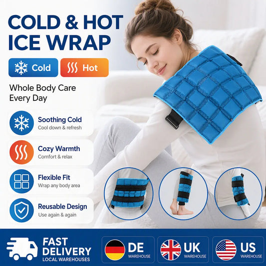 Self Absorbing Water Polymer Multi-Grid Cold Hot Compress Pack for Back Shoulder Neck Knee Reusable Cooling Heating Pad Microwave Freezer Safe Portable Outdoor Sports Care
