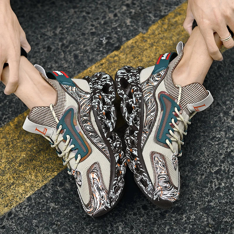 Men's Casual Sneakers Breathable Luxury Trainer Race Shoes Fashion Loafers Running Shoes for Male
