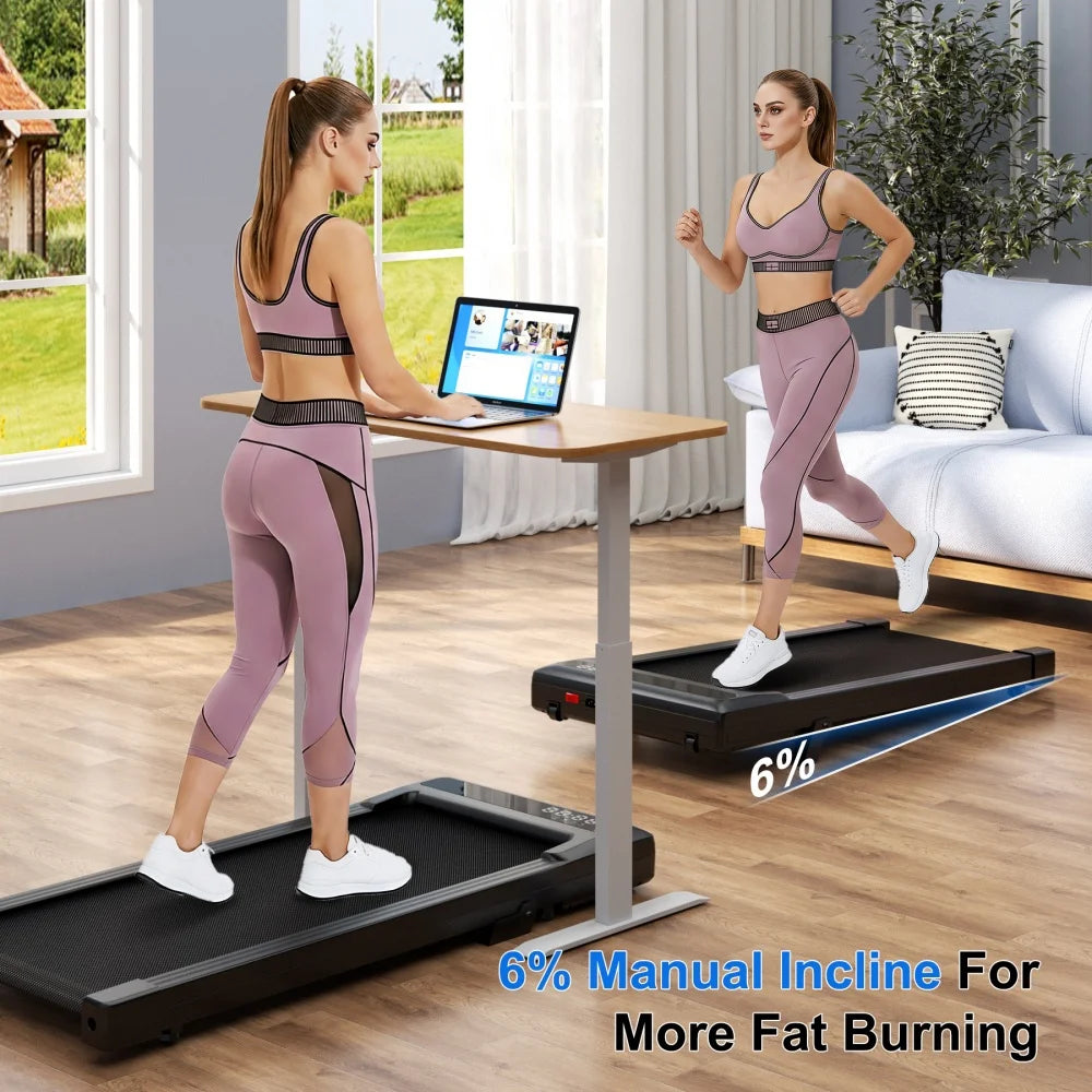 Foldable Treadmill 6% Incline 3.8mph/6kph Walking Pad for Home Treadmills LCD Screen 2.5HP Motor Exercise Machine Max 300lbs