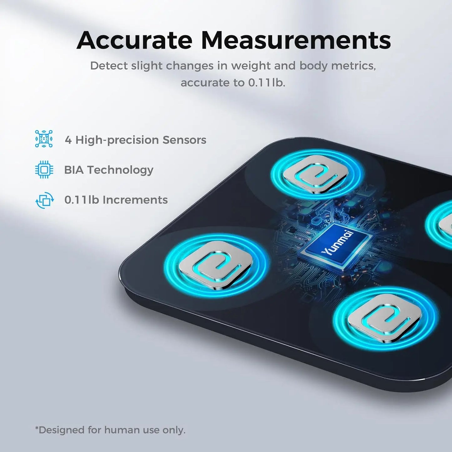 Smart Scale 13 Body Composition - BMI, Body Fat, Muscle Mass, Weight, Digital Bathroom Scale Bluetooth, Apple Health Compatible, Rechargeable 400lb