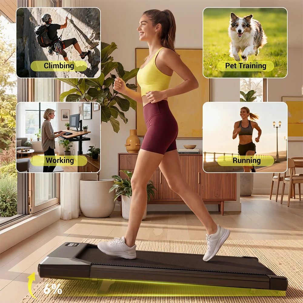 2in1 Walking Pad Mini Treadmill Portable for Home&Office Under Desk LCD Screen Max 300lbs Quiet Treadmills Exercise Machine