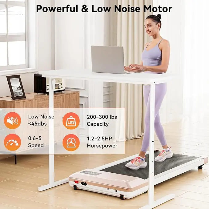 2-in-1 Home/Office 2.5 HP Walking Treadmill,mini Treadmills for Small Spaces with APP & Remote Control