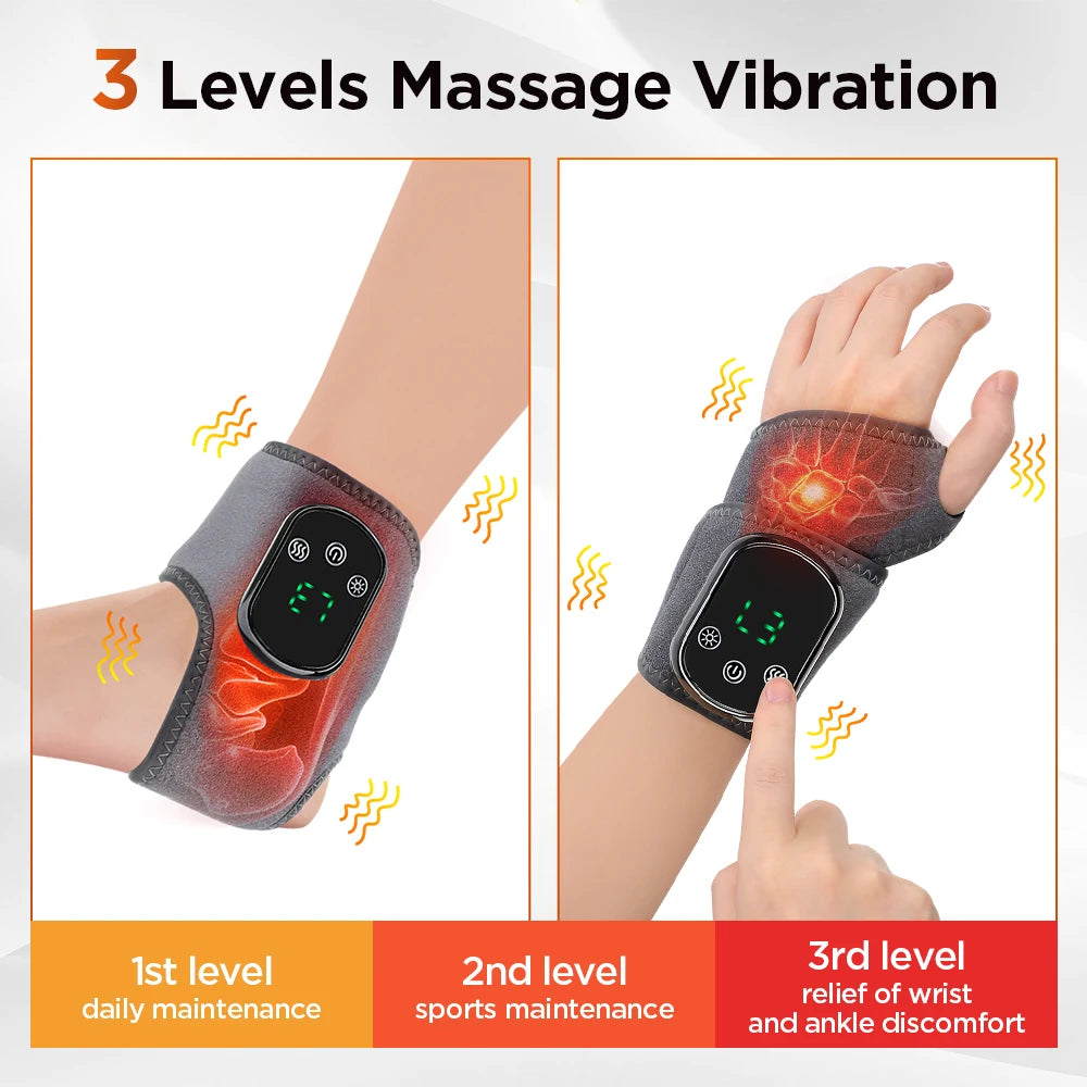 Rechargeable Electric Heating Ankle Brace Massager Hot Compress And Vibration Massage for Foot Muscle Relaxation