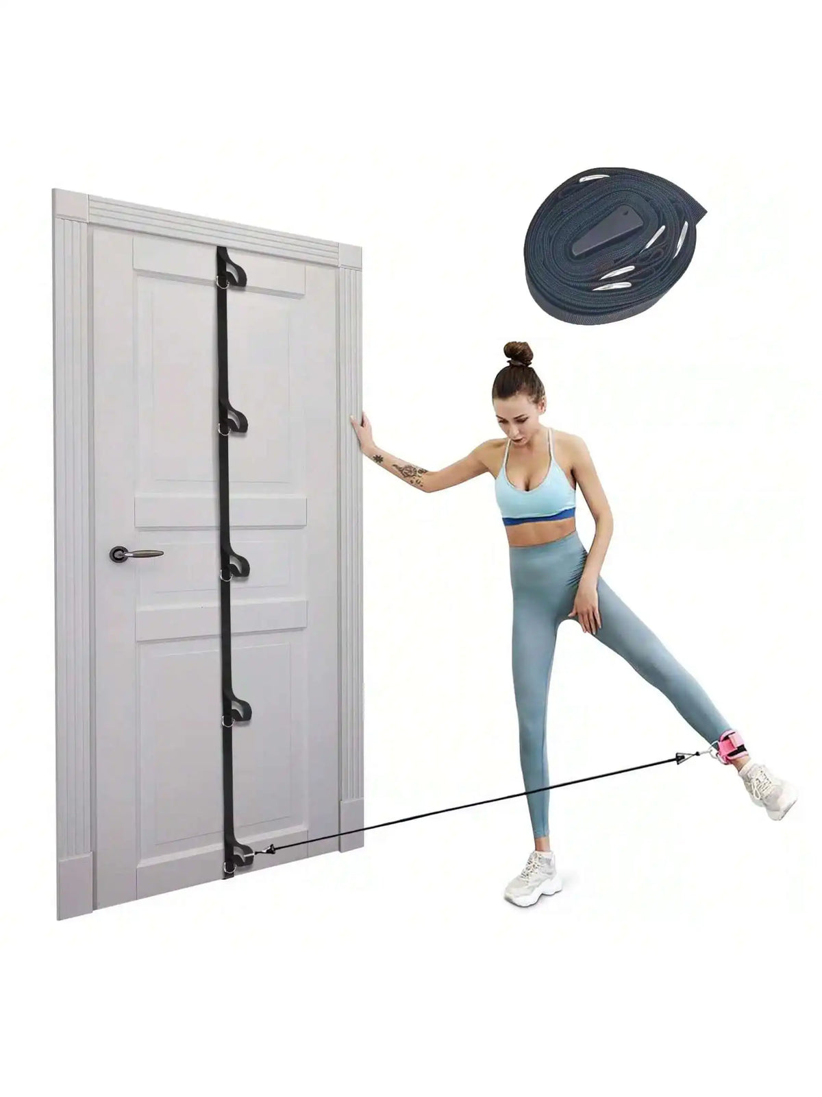 Door Resistance Band, No Drilling Or Installation Required, Home Gym Equipment Fitness Accessory, Portable Workout Equipment