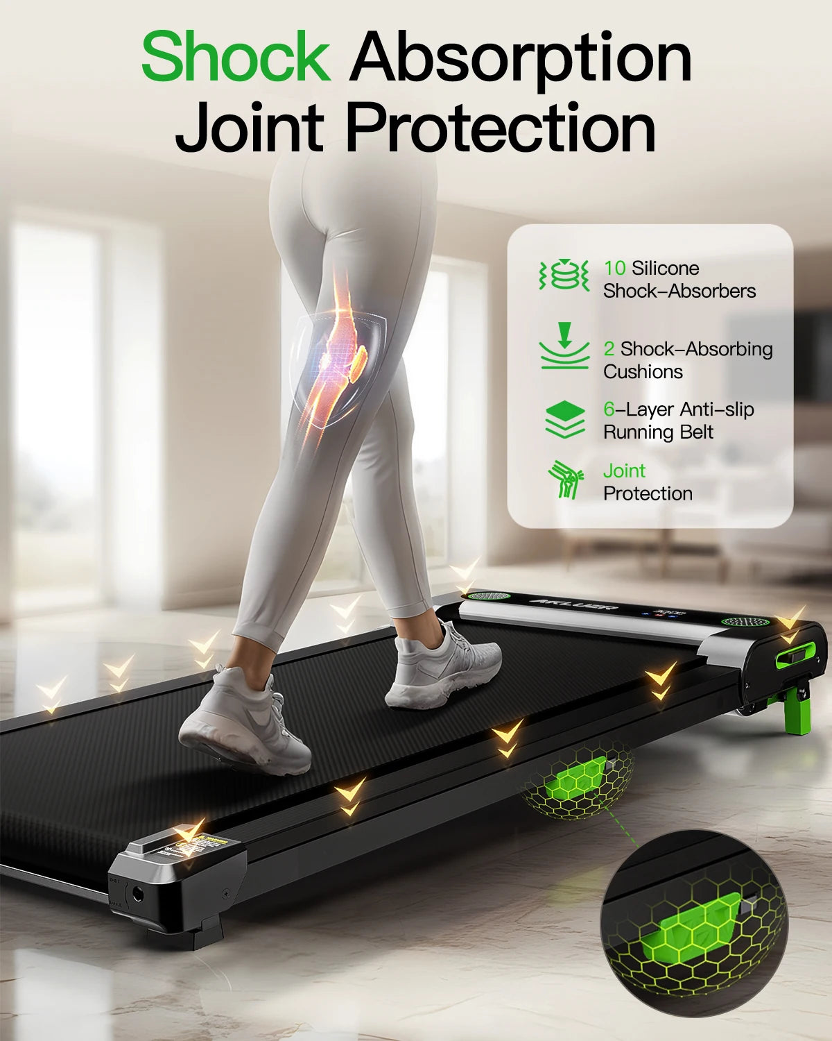 Akluer Walking Pad Treadmill Under Desk Treadmill, 2.5HP Compact Portable Treadmill with 5% Incline, Remote Control, LED Display, 330 LBS Capacity for Home Office Walking