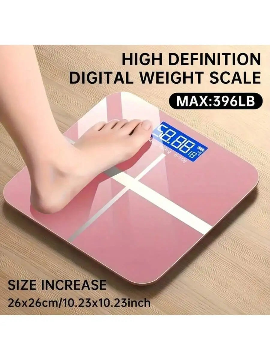 Smart Multi-Function Body Fat & Weight Bathroom Scale with Tempered Glass Wide Platform, 390lbs. For Home, Fitness, Outdoor.