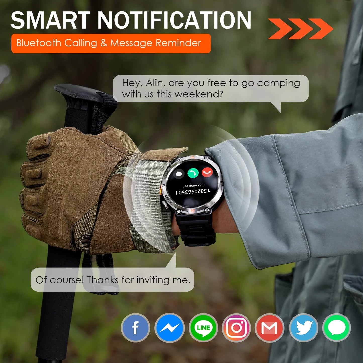 EIGIIS KE3 2025 New Bluetooth Call Smartwatch for Men Full Touch Screen with Health Monitor Heart Rate Flashlight Smart Watch