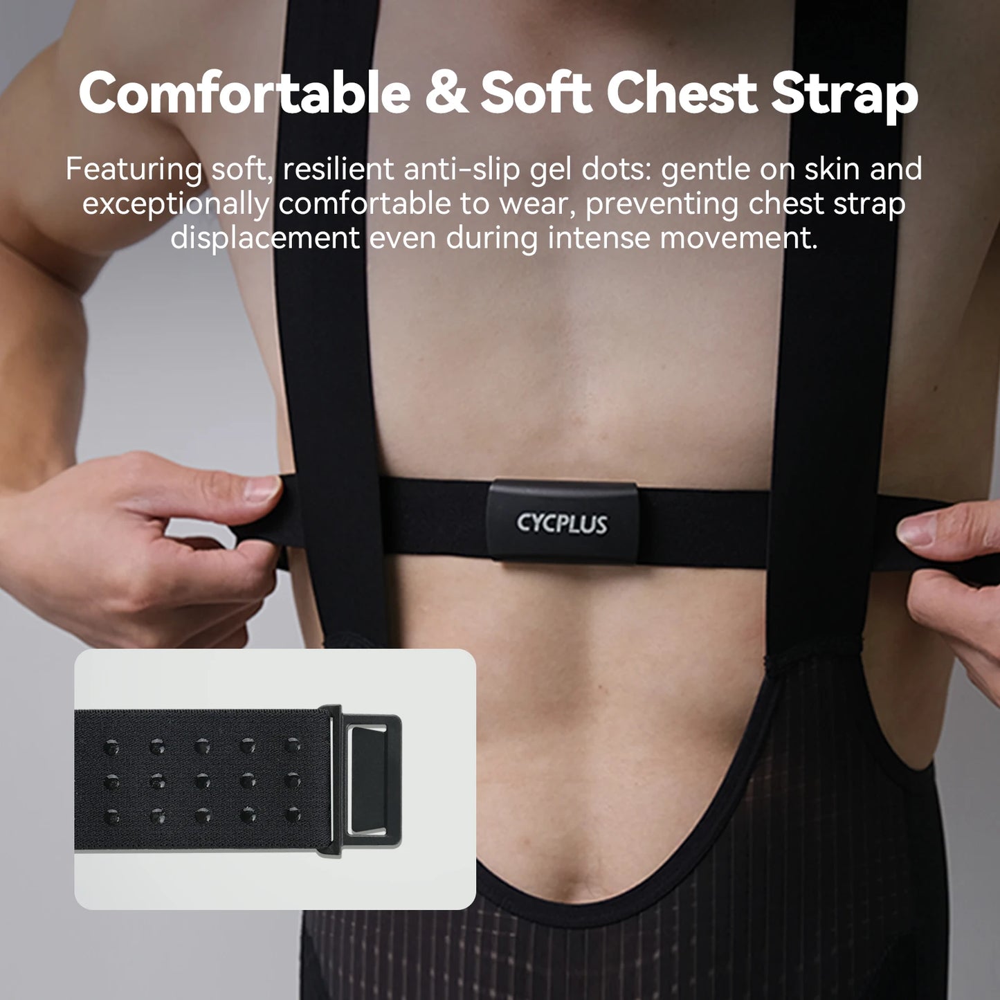 CYCPLUS H2 Heart Rate Monitor Chest Strap BLE ANT+ Heart Rate Monitor Chest Sensor with 500h Battery, IPX7 Waterproof