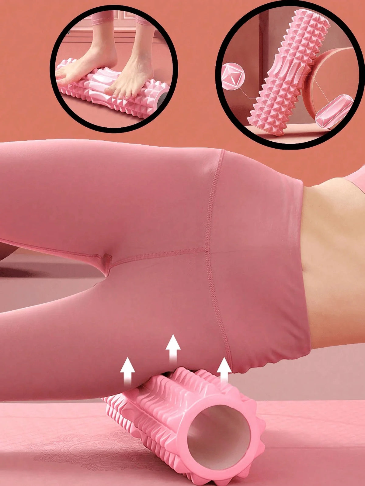 Yoga Massage Roller, For Muscle Relaxation And Flexibility Training - Textured Surface For Deep Tissue Massage, Ideal For Yoga, Pilates And Fitness, Yoga Accessories | Textured Roller | Lightweight Roller, Yoga Accessories,