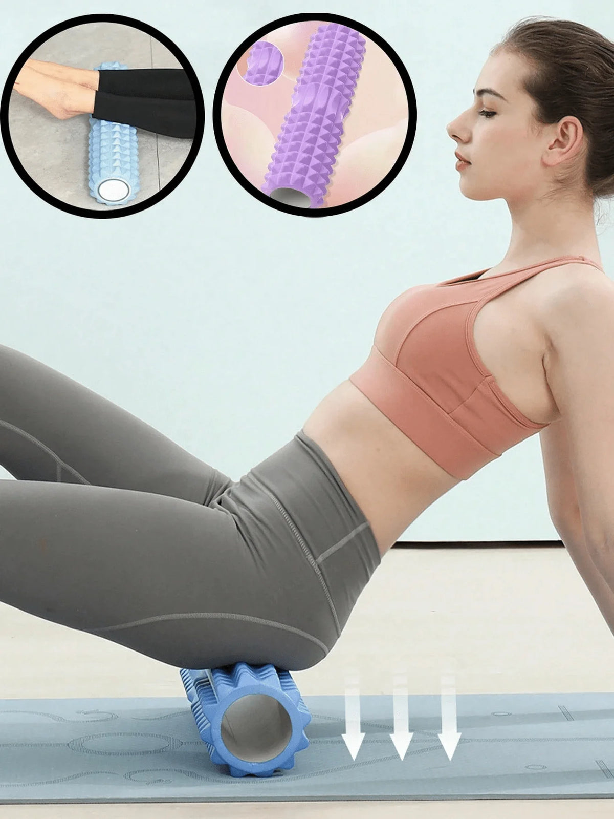 Yoga Massage Roller, For Muscle Relaxation And Flexibility Training - Textured Surface For Deep Tissue Massage, Ideal For Yoga, Pilates And Fitness, Yoga Accessories | Textured Roller | Lightweight Roller, Yoga Accessories,