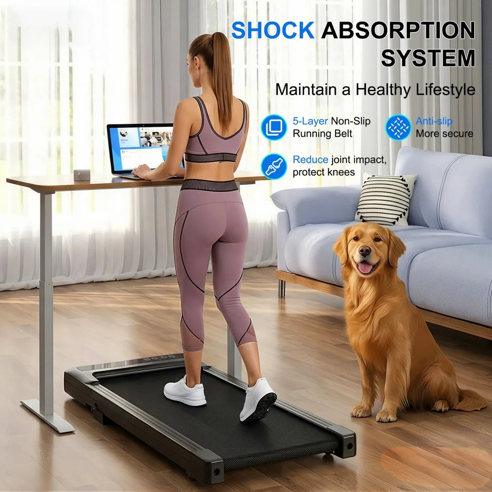Foldable Treadmill 6% Incline 3.8mph/6kph Walking Pad for Home Treadmills LCD Screen 2.5HP Motor Exercise Machine Max 300lbs