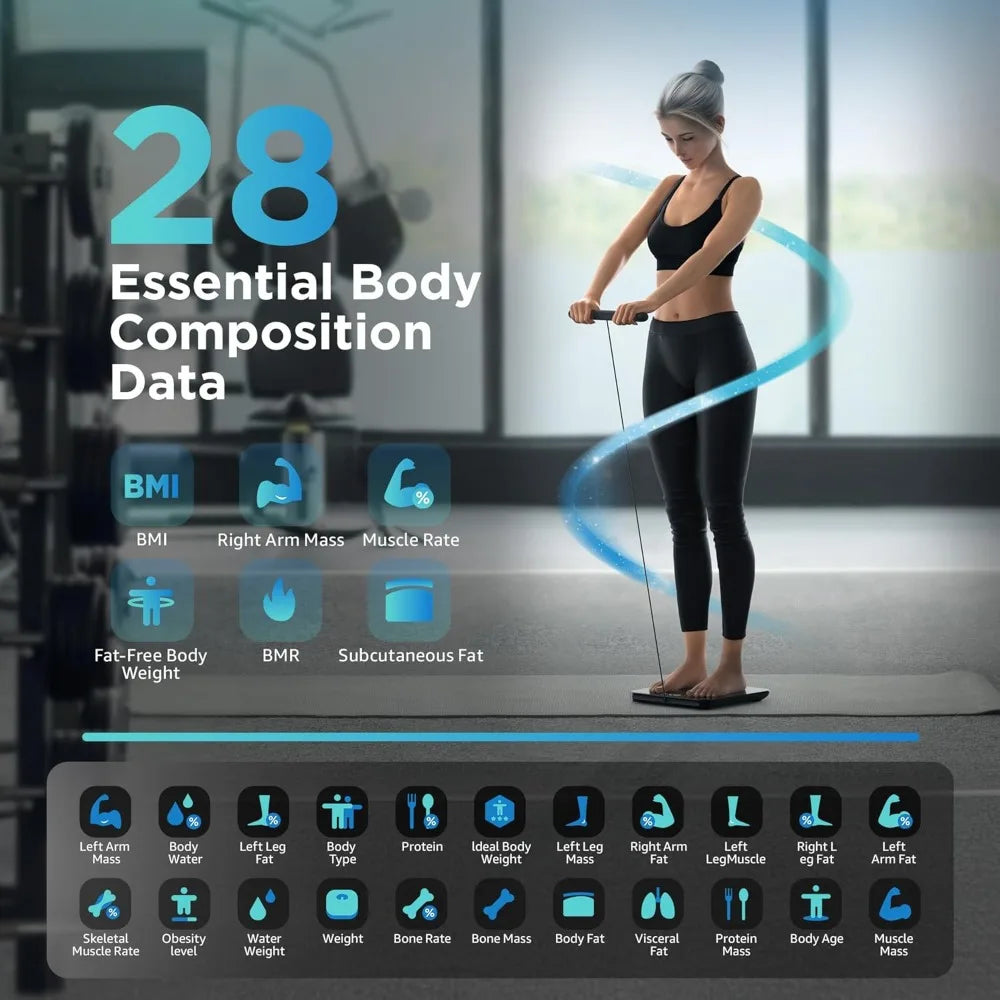 Posture Scale for Body Weight and Fat, Digital Bathroom Scale BMI Weighing Bluetooth Body Fat Scale, 8 Electrode Smart Body