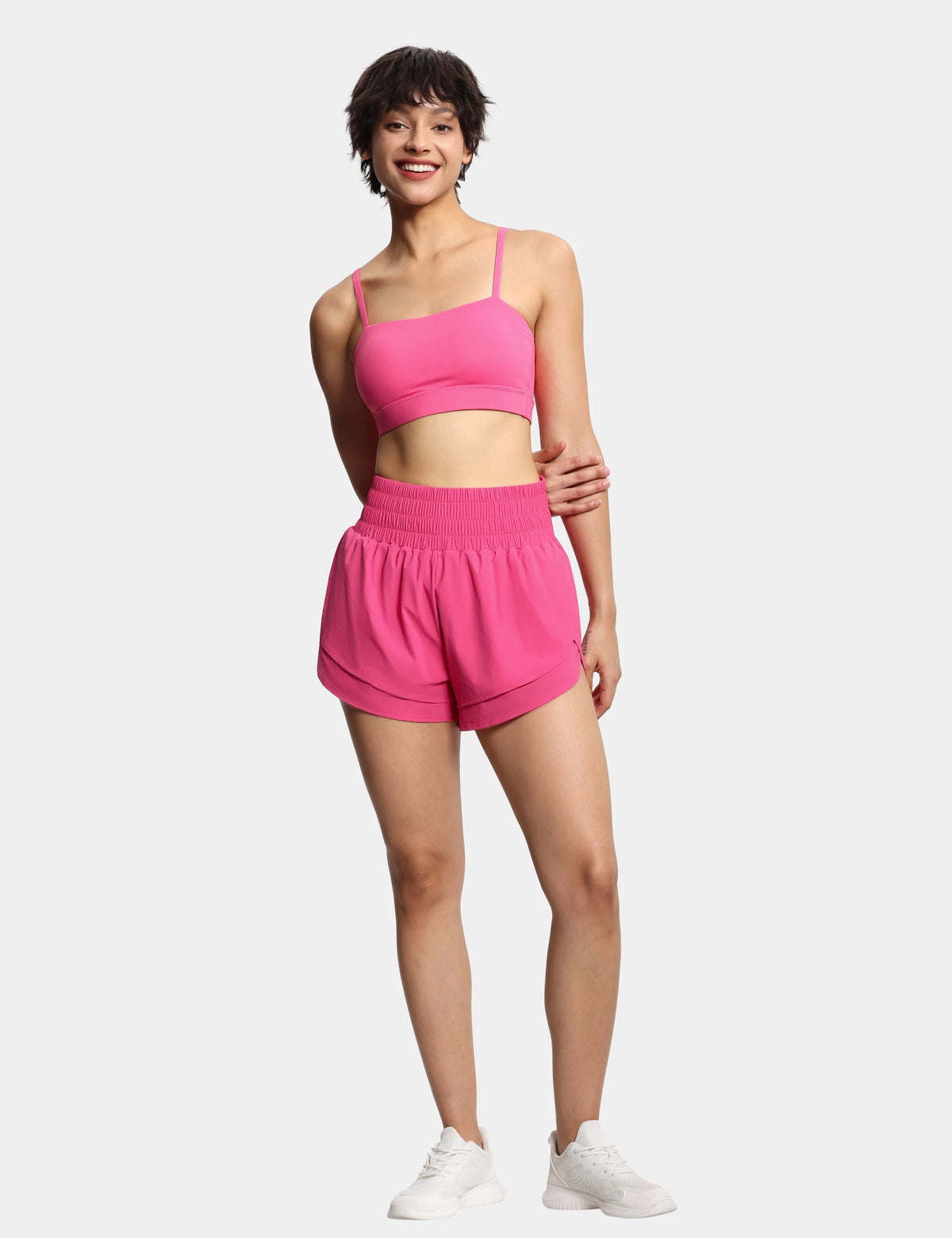 THE GYM PEOPLE Women's High Waisted Worktout Shorts Quick Dry Running Athletic Shorts with Mesh Liner Zipper Pocket