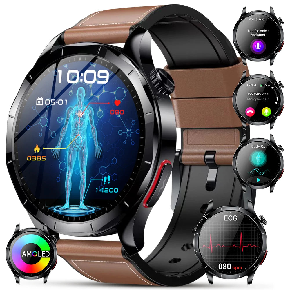 Marsyu ECG+PPG Health Diagnosis Smart watch Men Women sapphire Clock Uric Acid Lipid BP Heart rate Tracker Sports Smart Watch