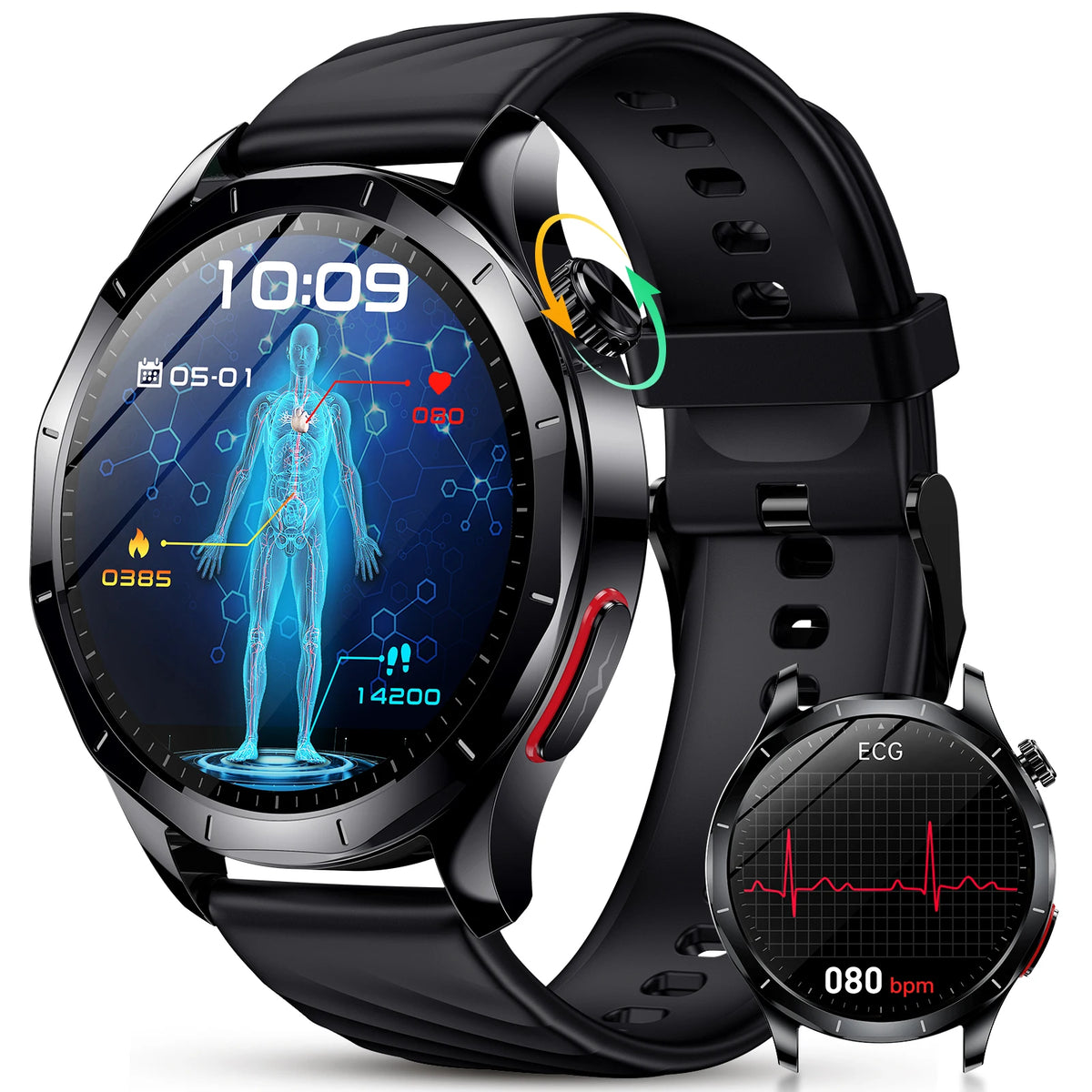 Marsyu ECG+PPG Health Diagnosis Smart watch Men Women sapphire Clock Uric Acid Lipid BP Heart rate Tracker Sports Smart Watch