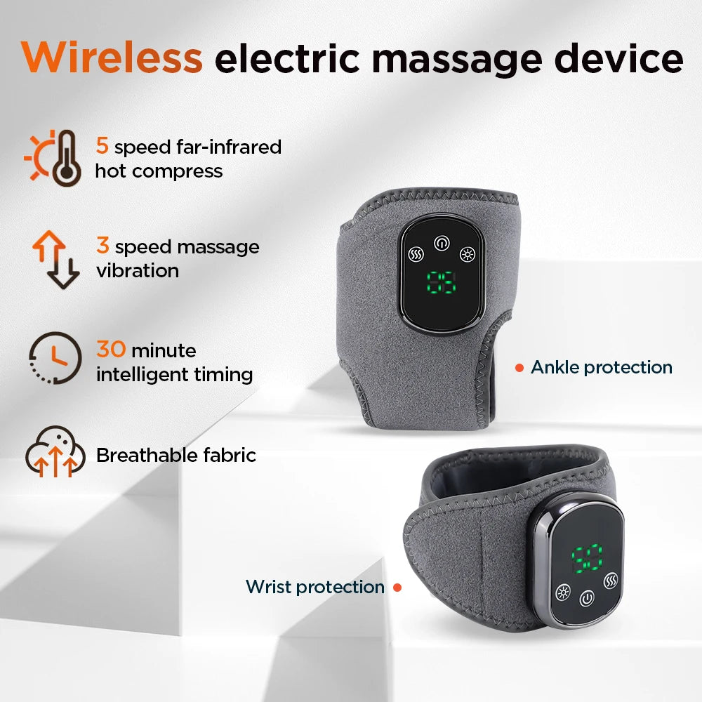 Rechargeable Electric Heating Ankle Brace Massager Hot Compress And Vibration Massage for Foot Muscle Relaxation