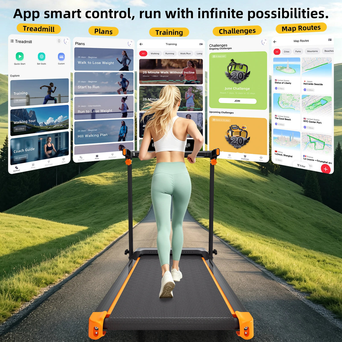 Quiet 3-in-1 Foldable Walking Pad Treadmill with 12% Incline for Home, 12 Preprogrammed HIIT Modes, Supports up to 300 LBS, Smart Treadmill Built with LED Display, Heart Rate Sensor, Bluetooth Speaker & App Connection