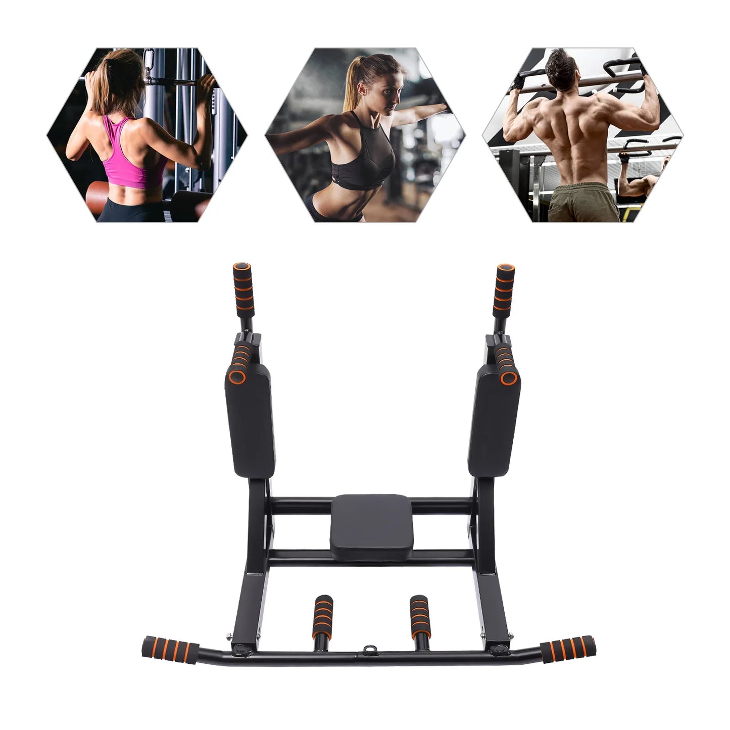 Wall Mounted Pull Up Bar Training Equipment Fitness Dip Stand Supports to 440 Lbs for for Indoor Home Gym Workout