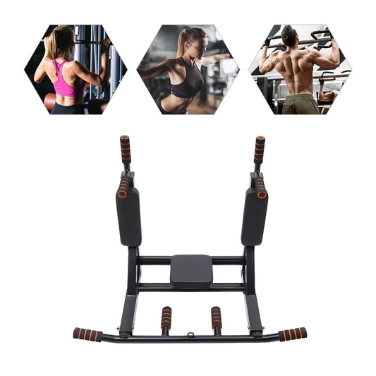 Wall Mounted Pull Up Bar Training Equipment Fitness Dip Stand Supports to 440 Lbs for for Indoor Home Gym Workout