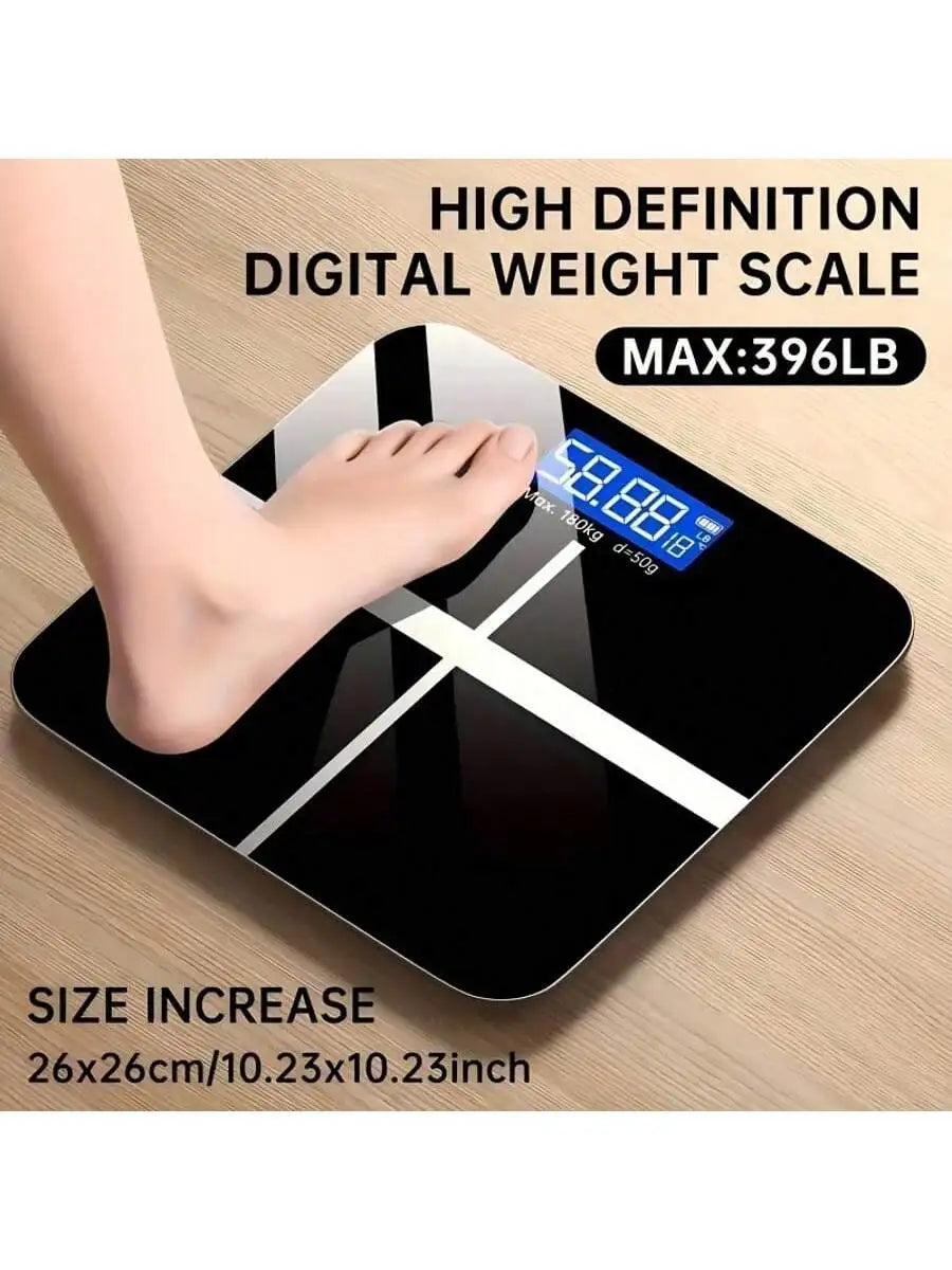 Smart Multi-Function Body Fat & Weight Bathroom Scale with Tempered Glass Wide Platform, 390lbs. For Home, Fitness, Outdoor.