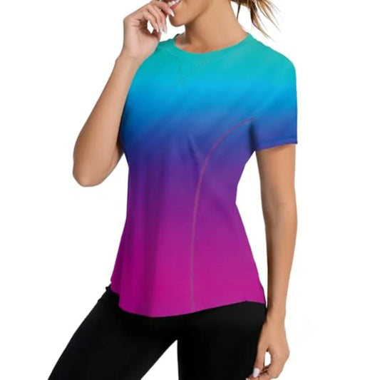 Women's Short Sleeve Workout Tops Quick Dry Athletic UPF50+ Sun Protection Shirts Gym Hiking Running Yoga Clothes