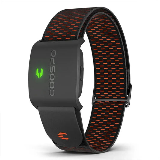 COOSPO HW9 HRM Sensor Armband Heart Rate Monitor with HR Zones/Calories for Fitness Running BLE5.0 ANT+ for Peloton,Zwift,Wahoo