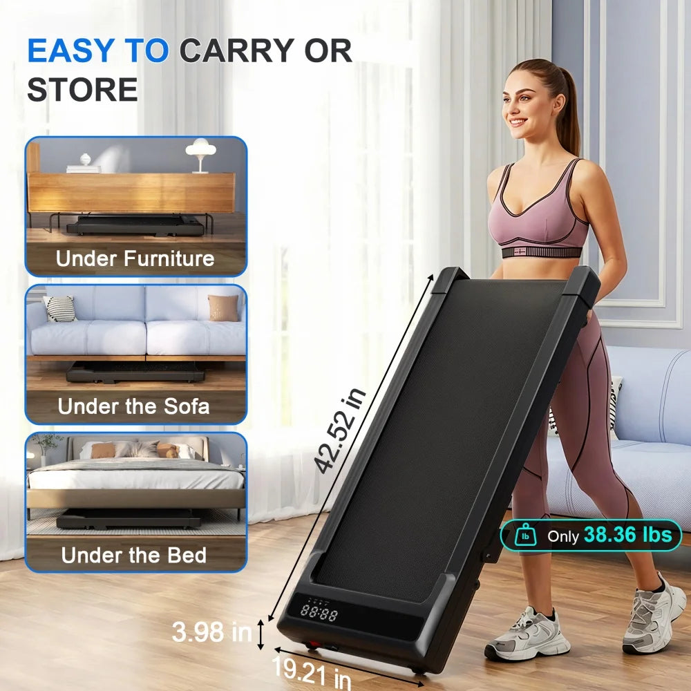 Foldable Treadmill 6% Incline 3.8mph/6kph Walking Pad for Home Treadmills LCD Screen 2.5HP Motor Exercise Machine Max 300lbs