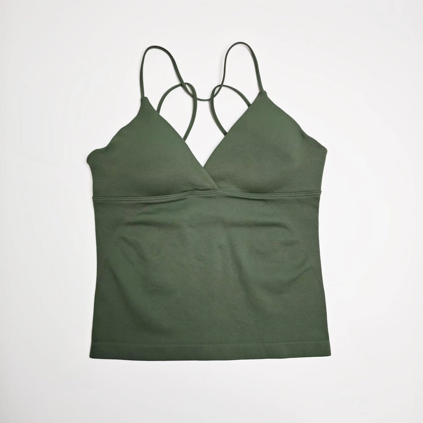 NCLAGEN Vision Twist Front Longline Top Women's Seamless Thin Straps Yoga Gym Workout Vest Running Tank Tops Fitness Clothing