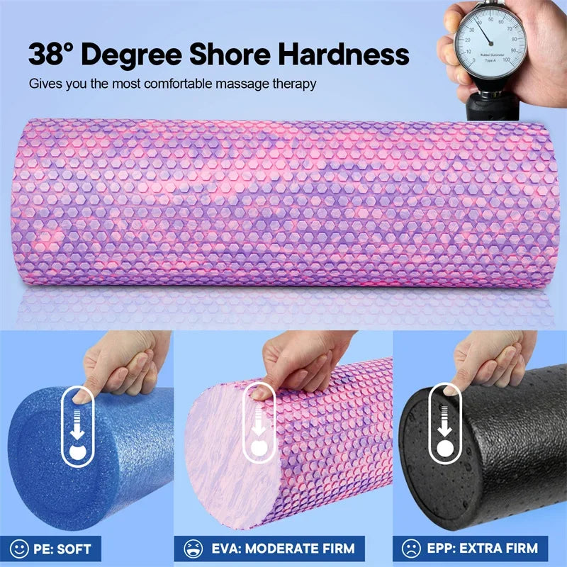 15*45cm EVA Yoga Foam Roller High Density Body Massager for Pilates Exercise Fitness Gym Relaxing Muscle Equipment Back Relief