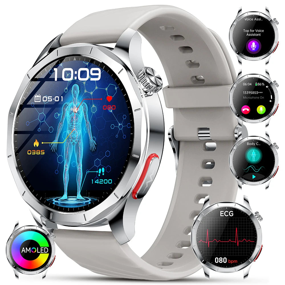 Marsyu ECG+PPG Health Diagnosis Smart watch Men Women sapphire Clock Uric Acid Lipid BP Heart rate Tracker Sports Smart Watch