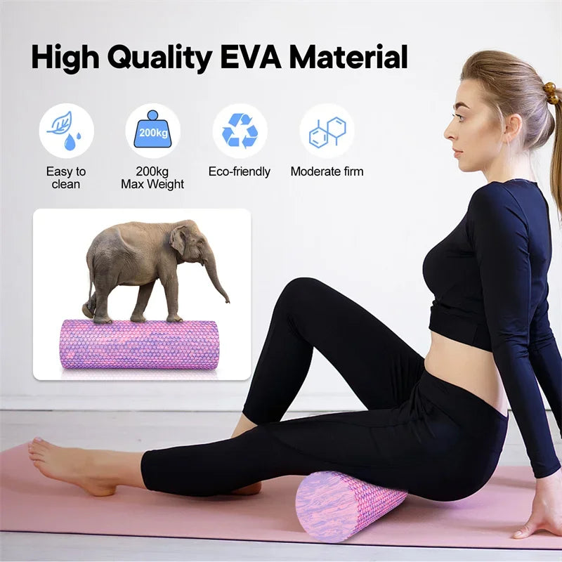 15*45cm EVA Yoga Foam Roller High Density Body Massager for Pilates Exercise Fitness Gym Relaxing Muscle Equipment Back Relief