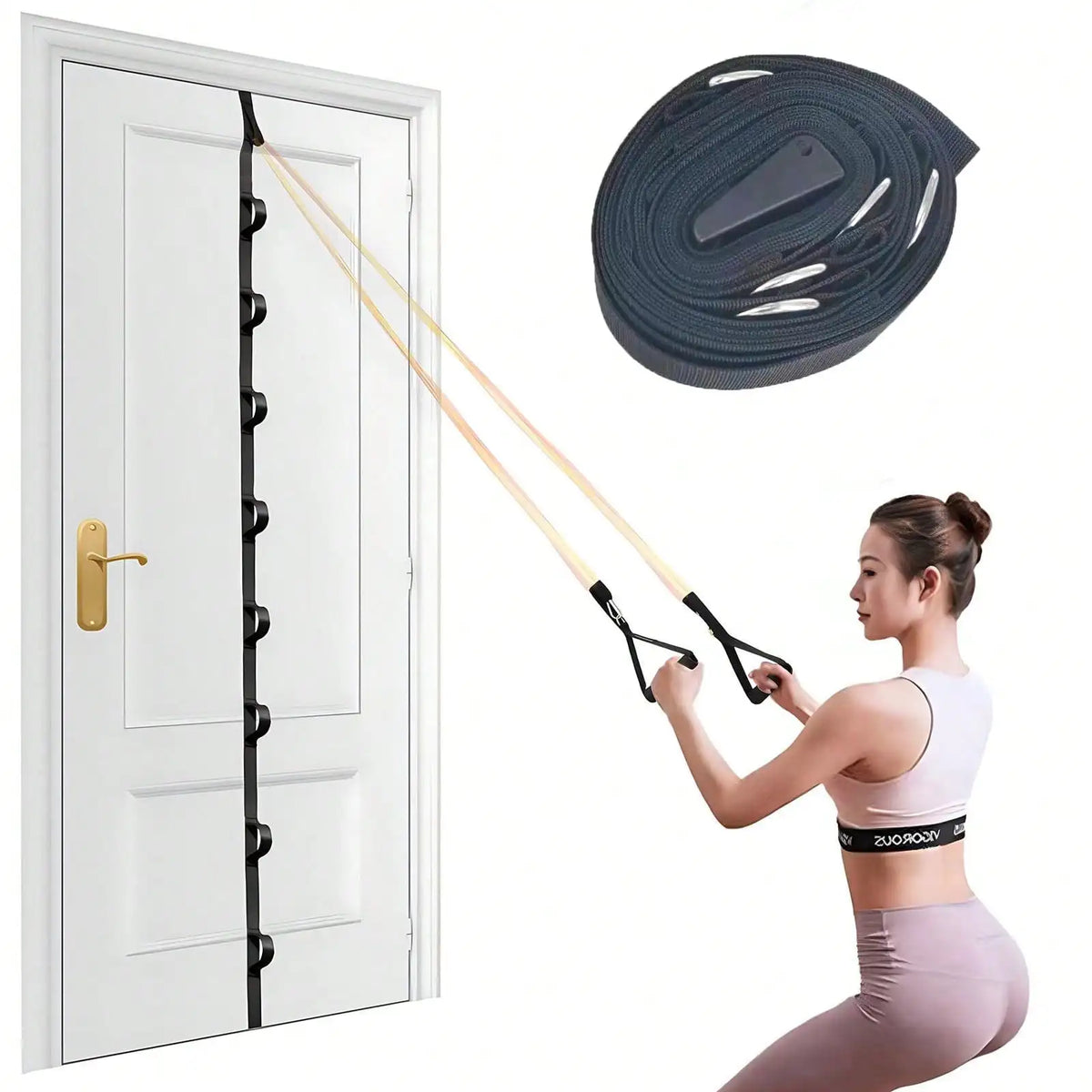 Door Resistance Band, No Drilling Or Installation Required, Home Gym Equipment Fitness Accessory, Portable Workout Equipment