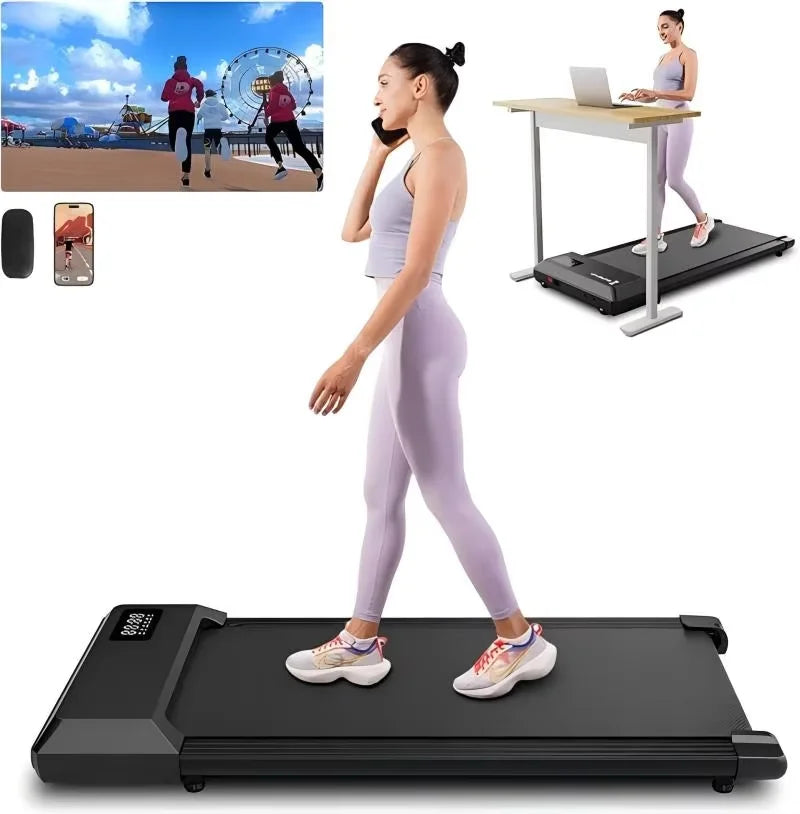 2-in-1 Home/Office 2.5 HP Walking Treadmill,mini Treadmills for Small Spaces with APP & Remote Control