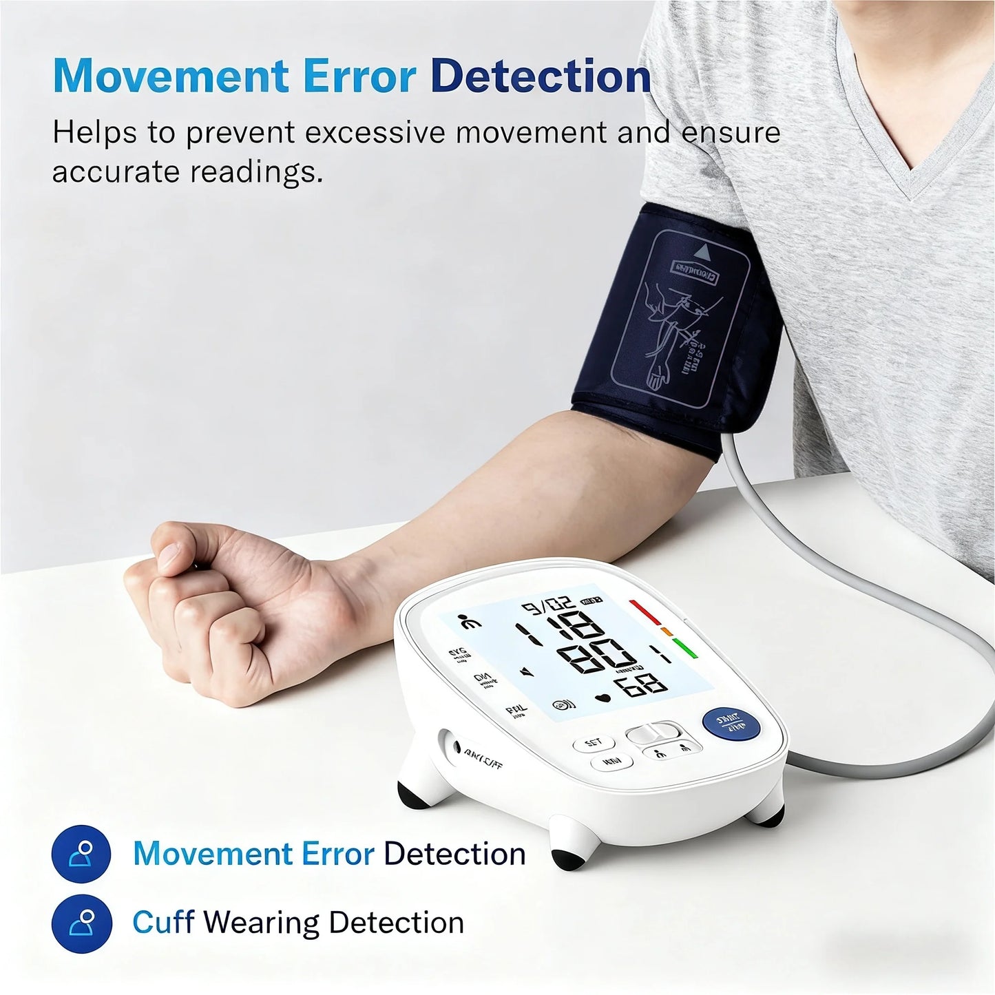 Home Use Automatic Digital Blood Pressure Monitor FC-BP100 -57.8*71.4mm Trip-Color LCD, 2x120 Memory / Comparable to Omron